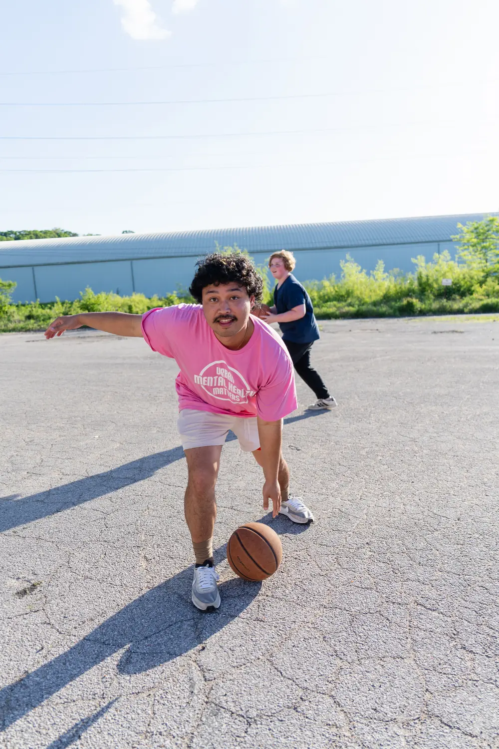 Outdoor basketball activity