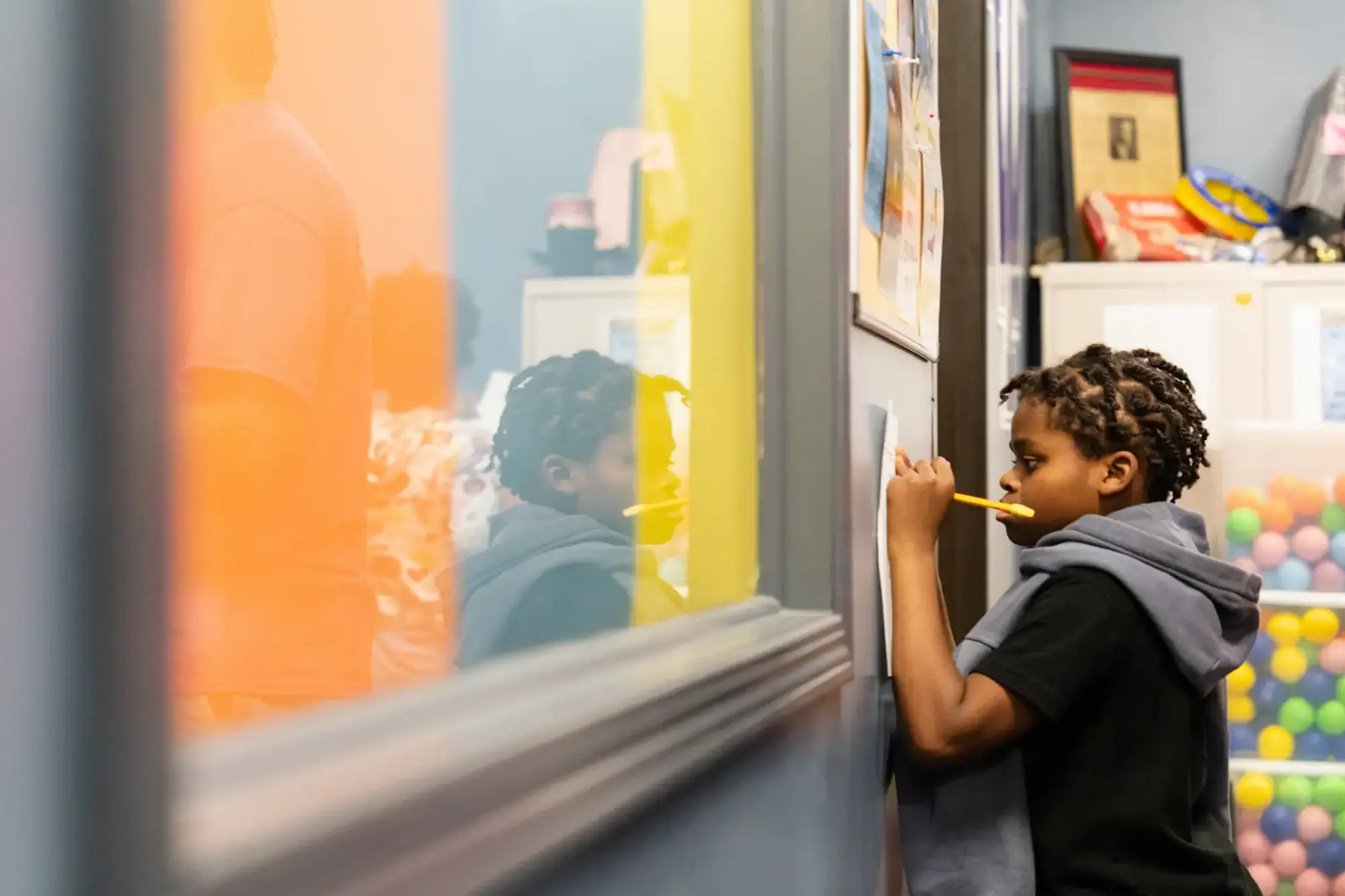 Child drawing during an activity
