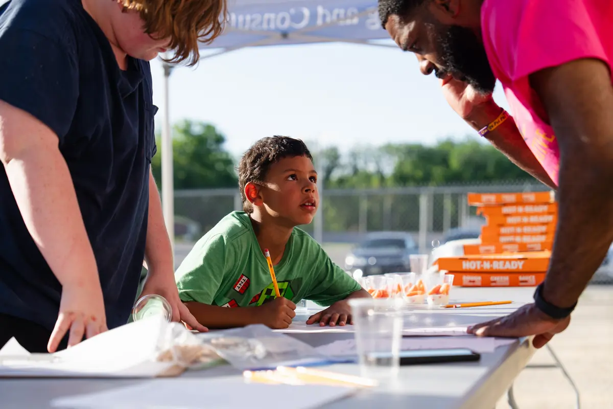 Child listening during a group activity
