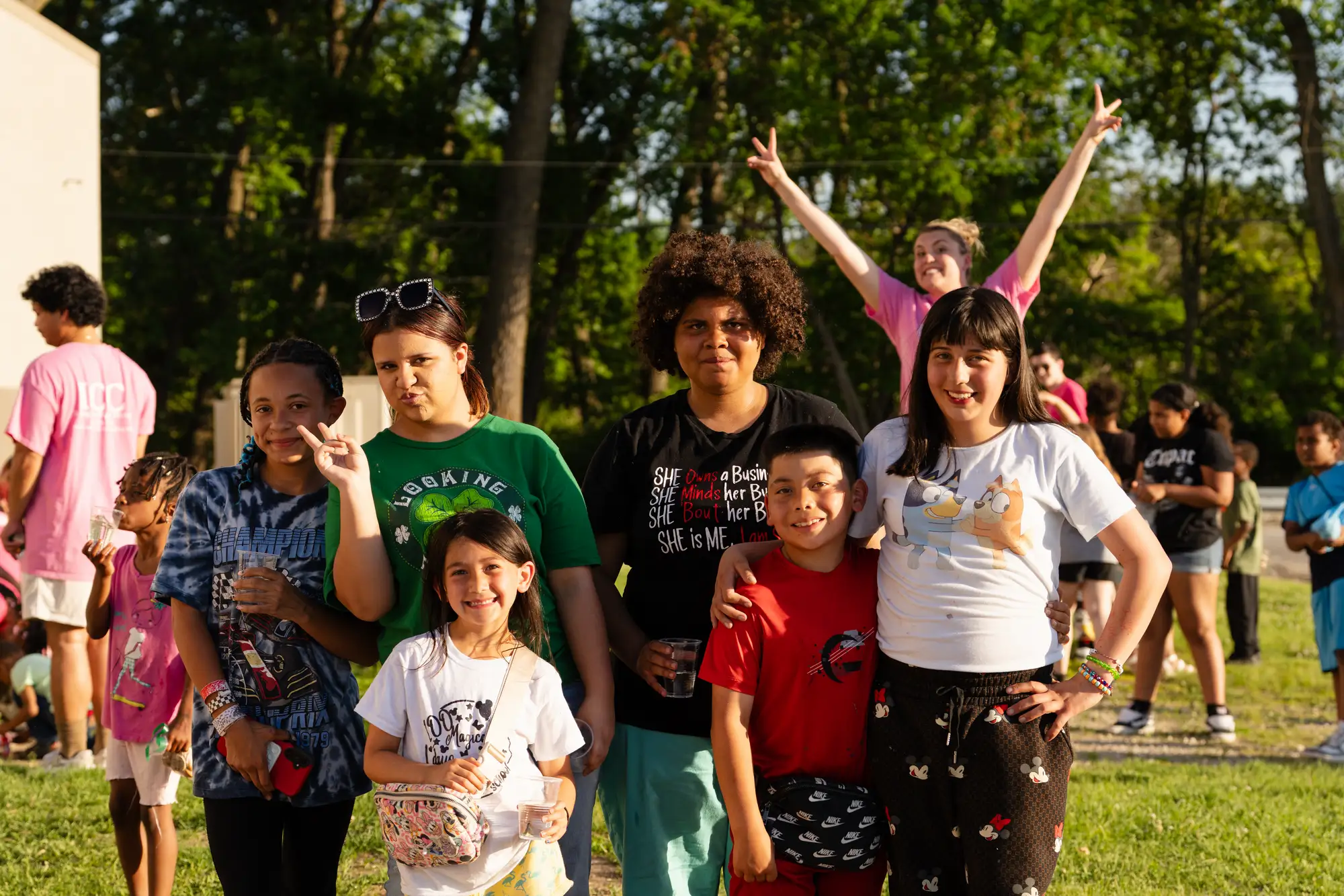Group of children smiling together