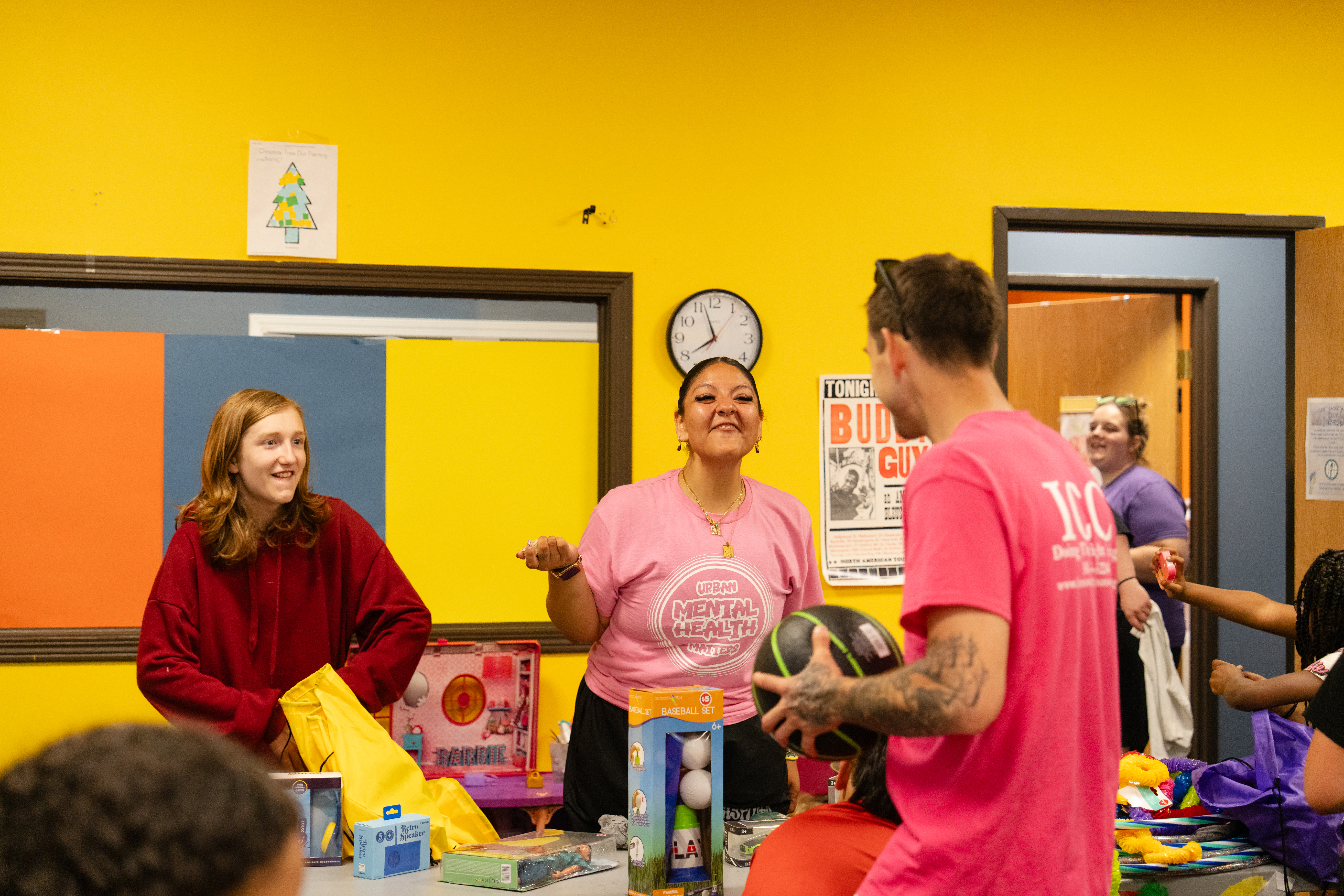 ICC staff and community members at an indoor program